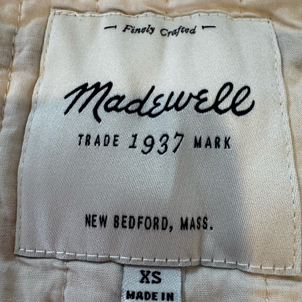 Madewell Quilted Side Tie Jacket XS Stripe Embroidered Cotton Coastal Boho - Picture 8 of 16